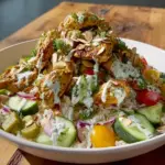 Chicken Shawarma Crispy Rice Salad