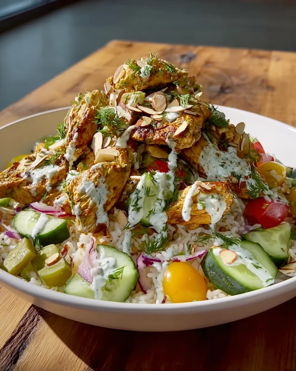 Chicken Shawarma Crispy Rice Salad
