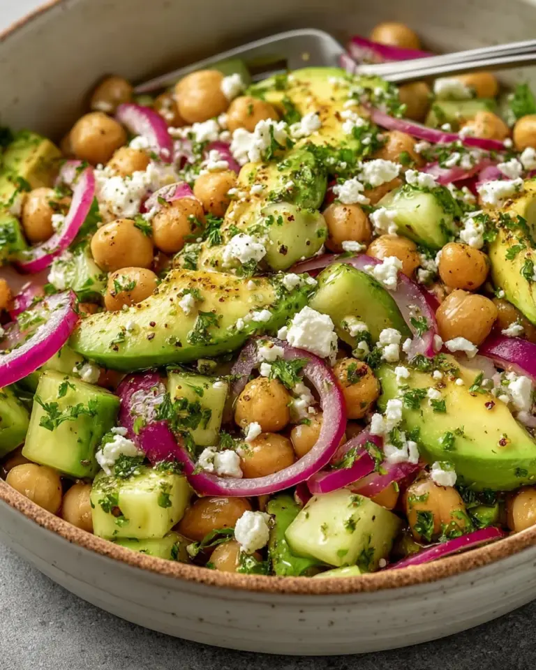 Chickpea Feta Avocado Salad
