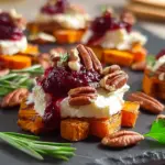Cranberry, Pecan, Goat Cheese, Sweet Potato Bites