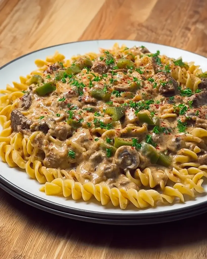 Creamy Philly Cheesesteak Pasta