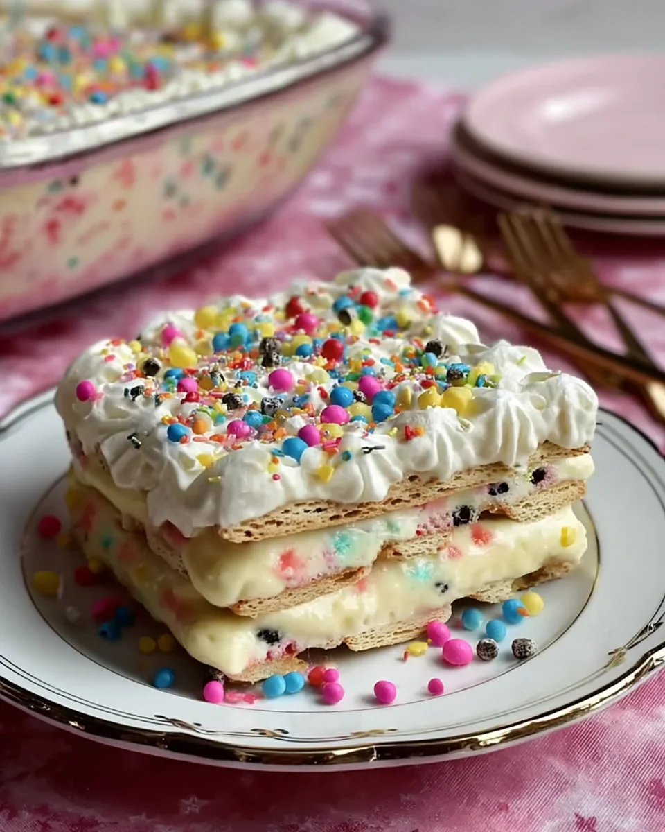 No-Bake Funfetti Cake Delight