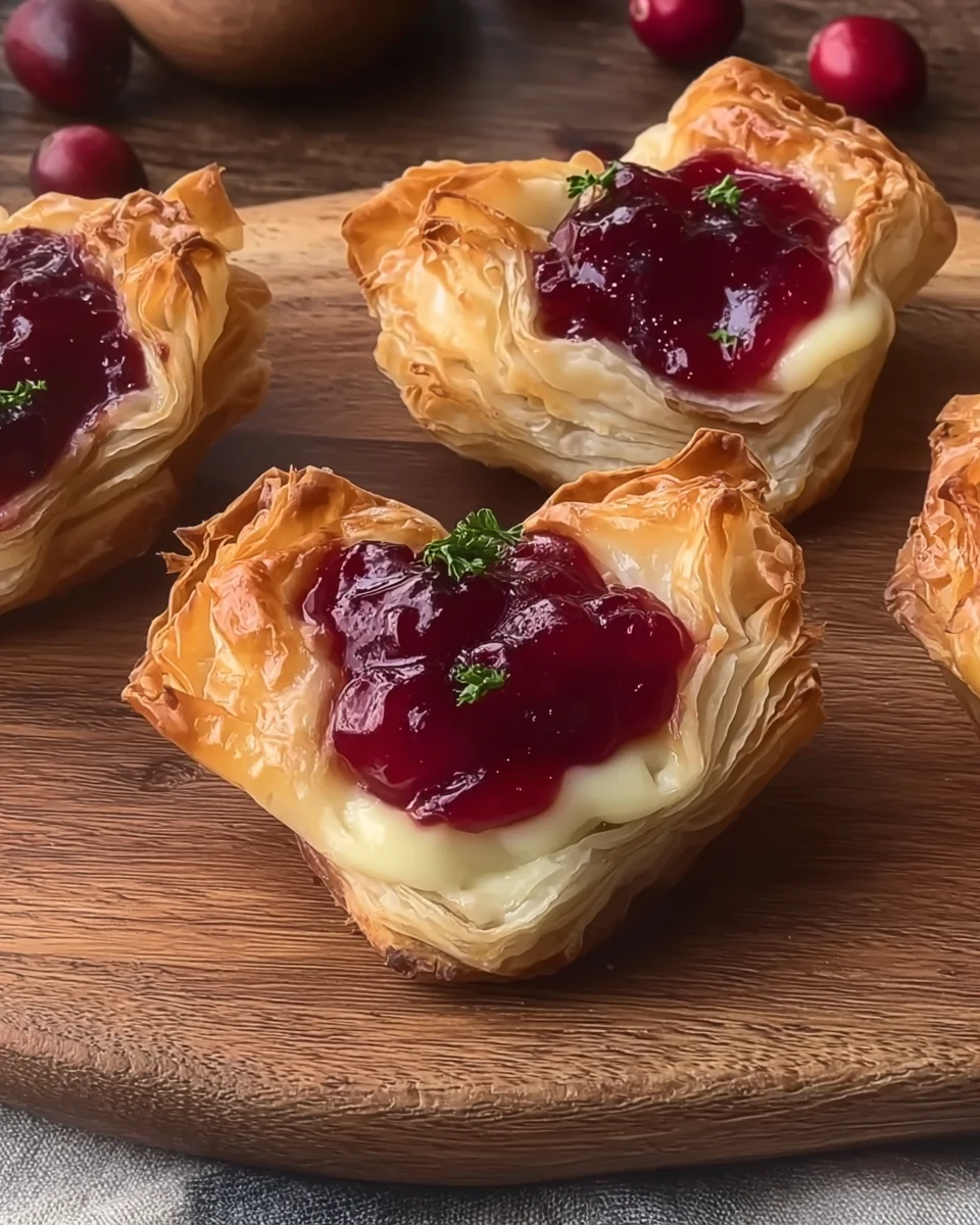 Three-ingredient Cranberry Brie Bites