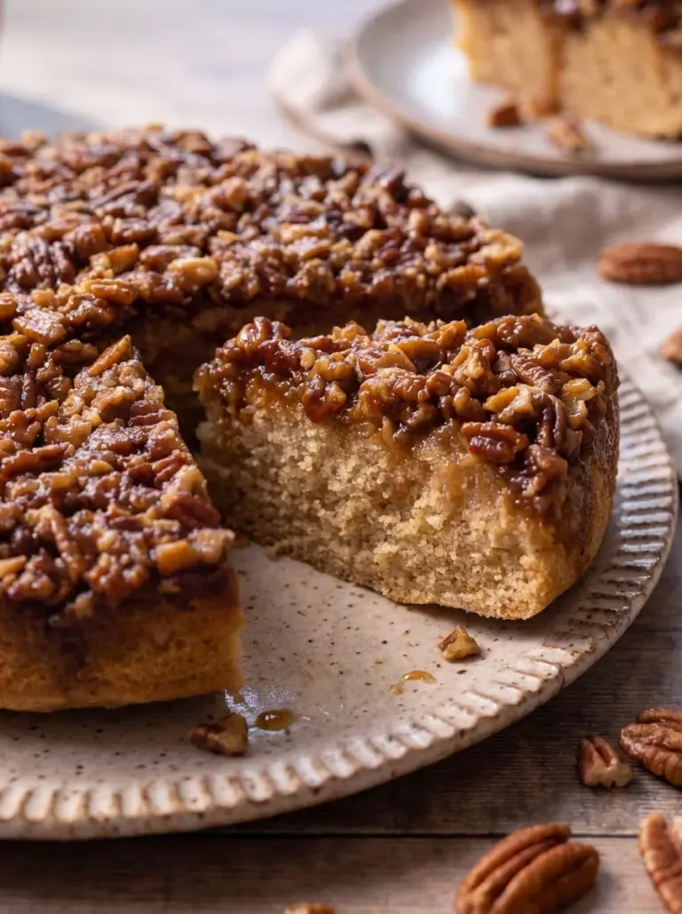 Vegan Upside-Down Pecan Cake