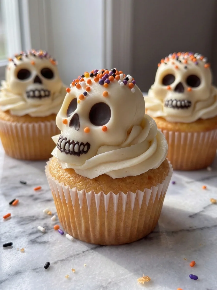 Spooky Skull Cupcakes